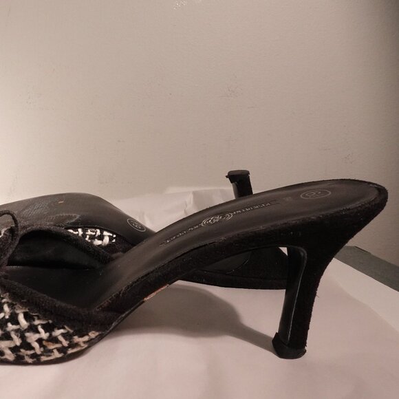 Vintage Premier Collection Houndstooth Heeled Mules, Size 6.5, Made in Paris - Picture 7 of 12